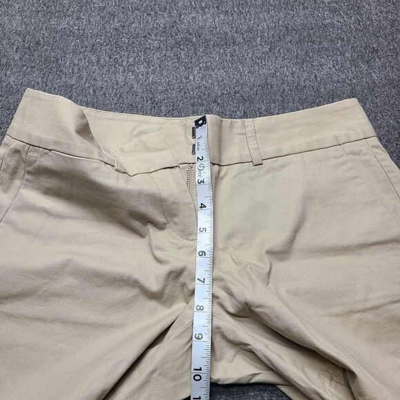Ann Taylor Loft Shorts Womens 0 Khaki Beige Flat Front 100% Cotton Chino New - Picture 3 of 8